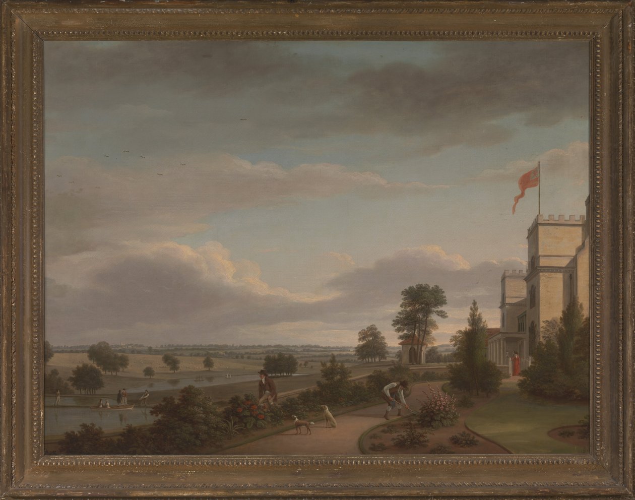 A Country House in a River Landscape, Previously Identified as Oatlands by Unbekannt Unbekannt