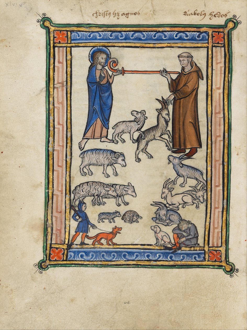 Christ and a Monk and Two Shepherds by Unbekannt Unbekannt