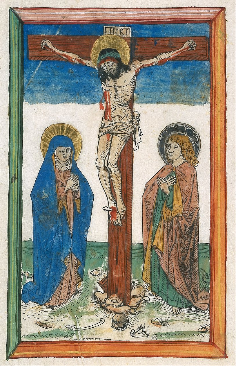 Christ on the Cross Between the Virgin and Saint John (Canon Crucifixion) by Unbekannt Unbekannt