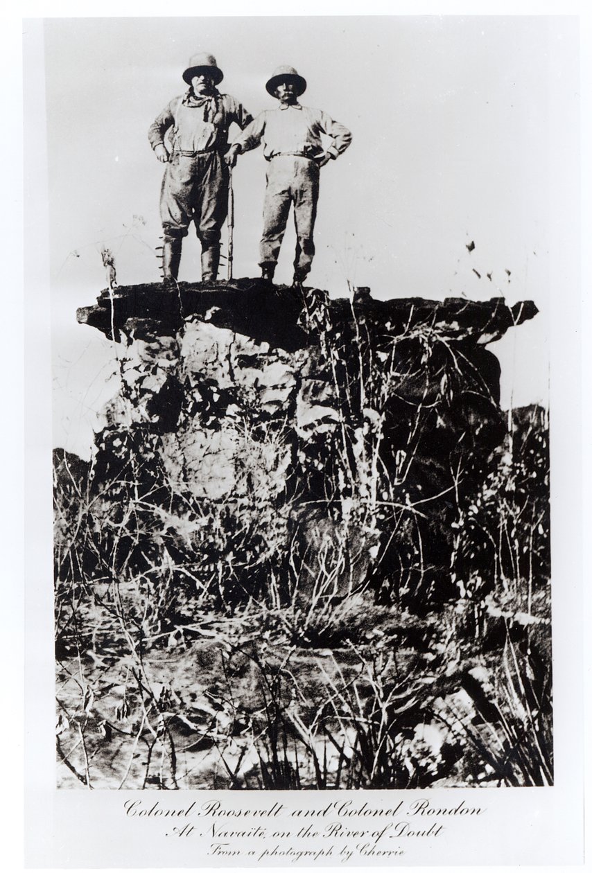 Colonel Roosevelt and Colonel Rondon at Navaite on the River of Doubt, from a photograph by Cherrie, 1898 by Unbekannt Unbekannt