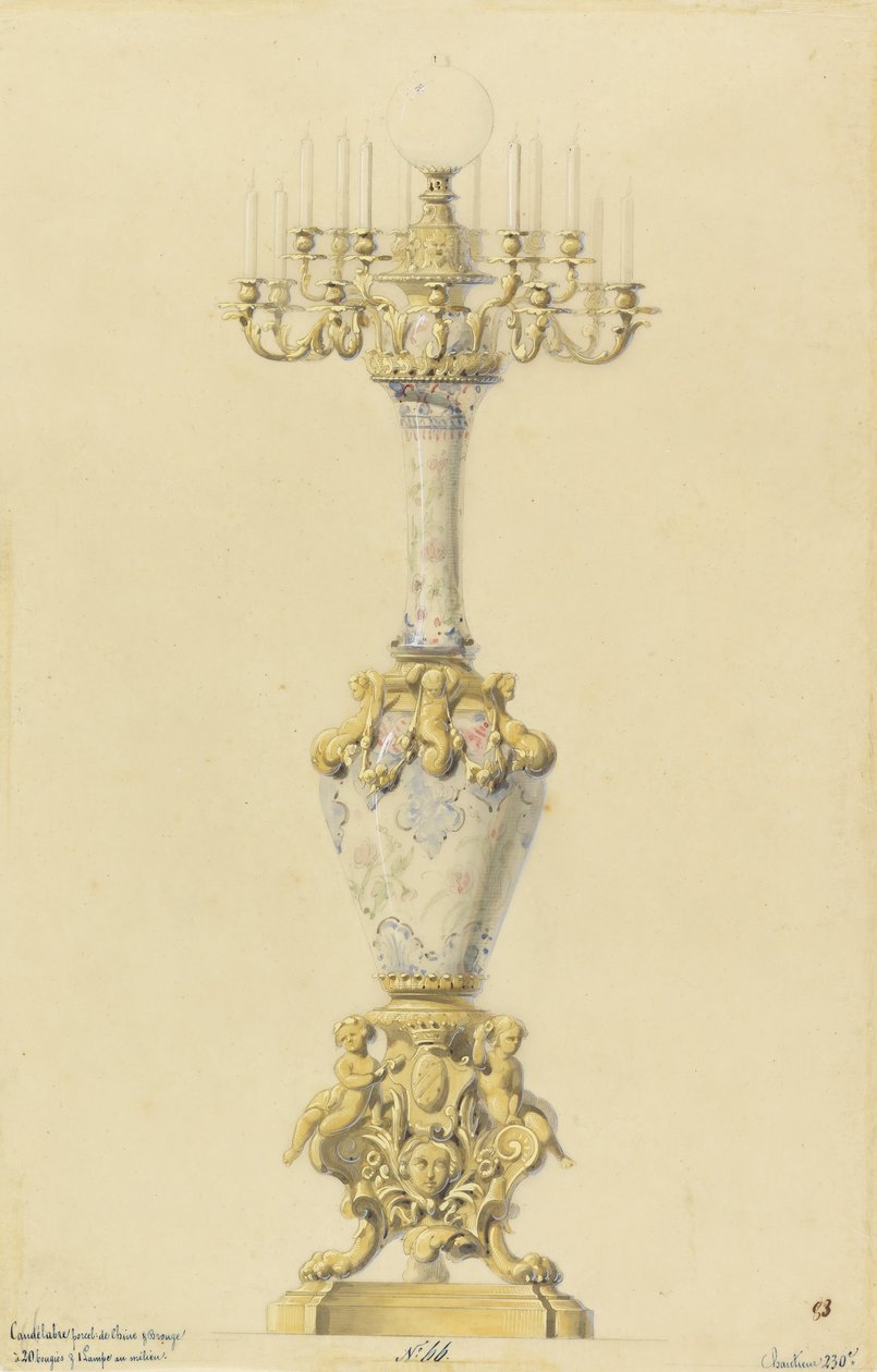 Design for a Gas Lamp and Candelabrum by Unbekannt Unbekannt