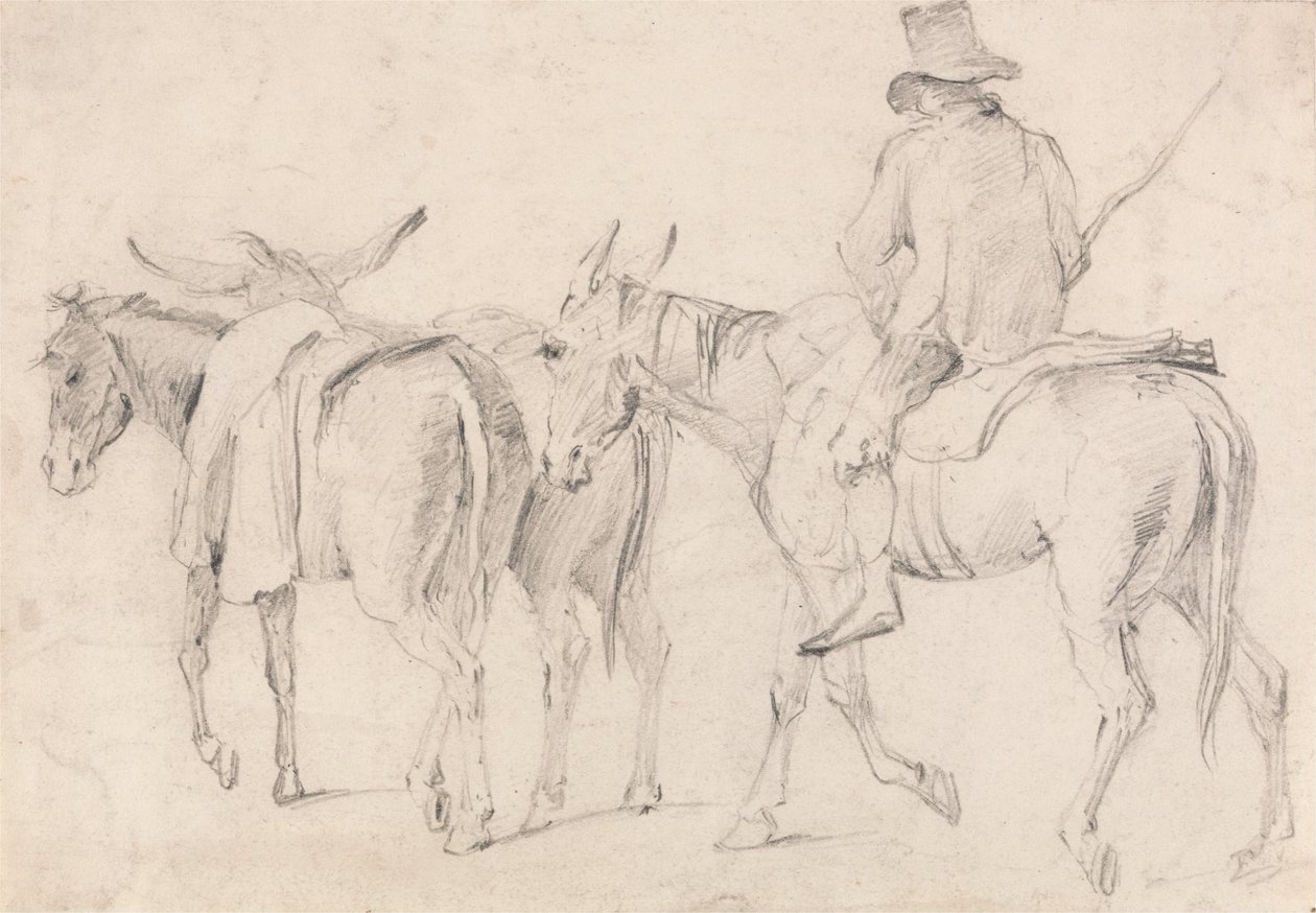 Farmer with Mules by Unbekannt Unbekannt