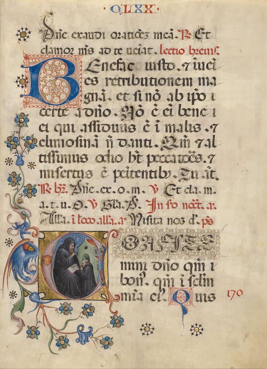 Initial C- Saint Benedict Blessing Maurus by Unbekannt Unbekannt