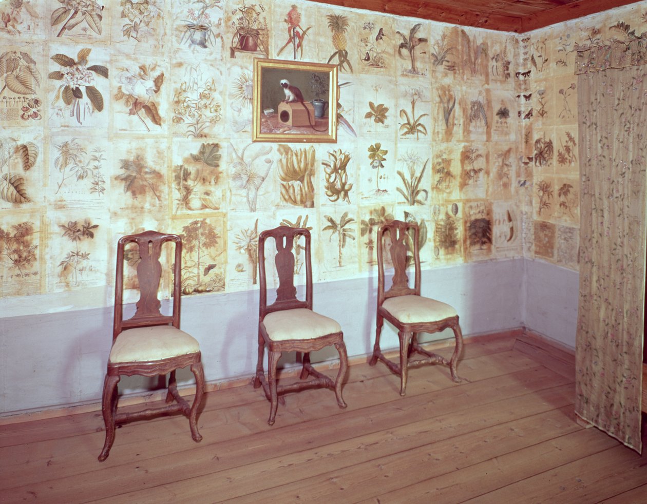 Photo inspiration: Picture Idea: Interior With Botanical Wallpaper Of The Home Of Carl Linnaeus