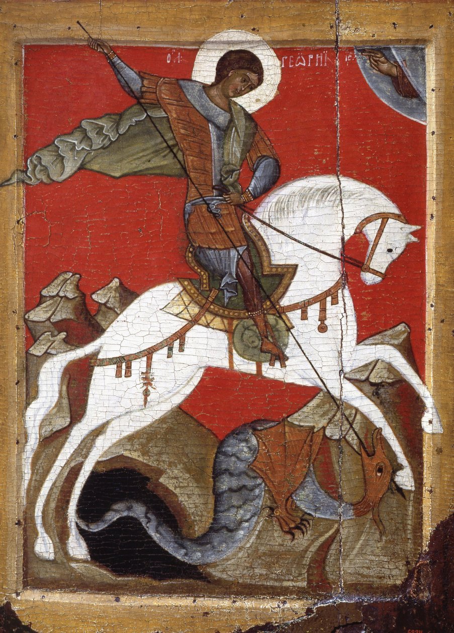 Miracle of St George and the Dragon. Novgorod by Unbekannt Unbekannt