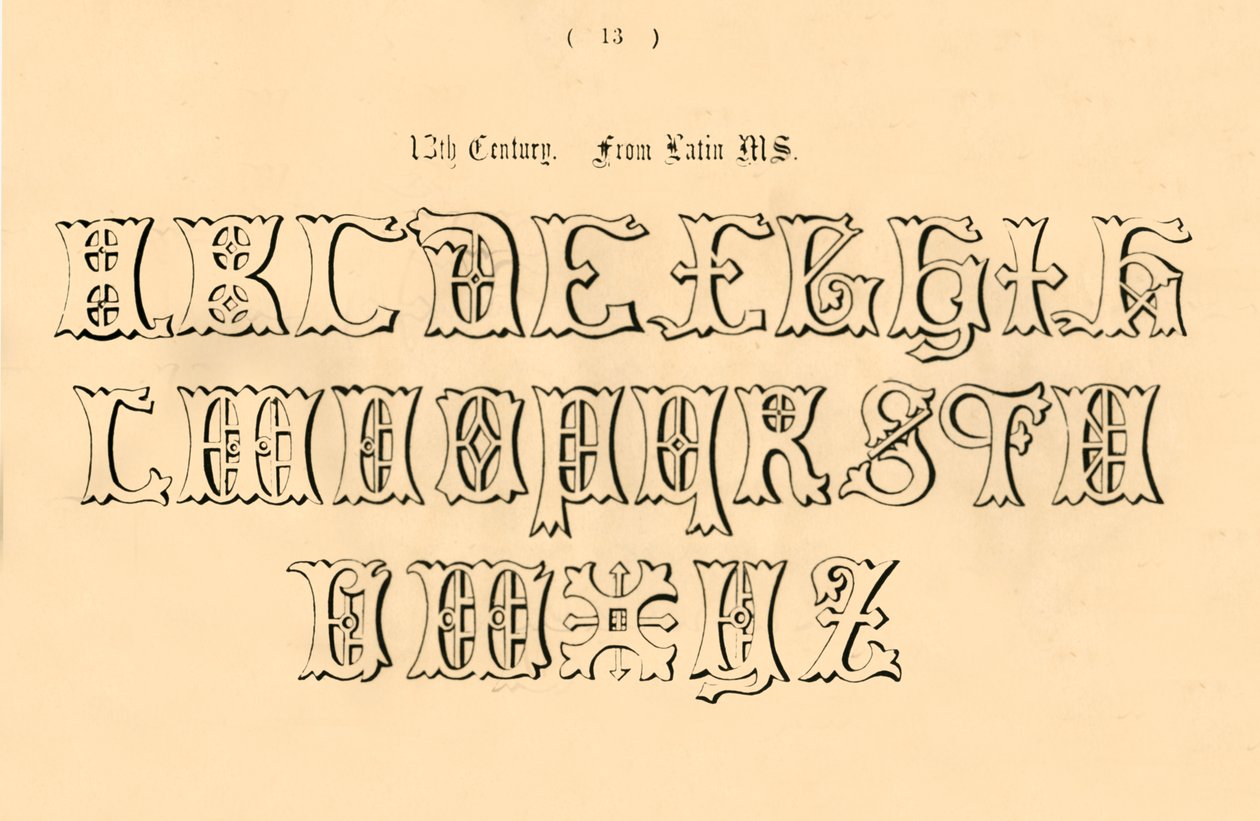 13th Century. From Latin Manuscript, 1862 by Unbekannt