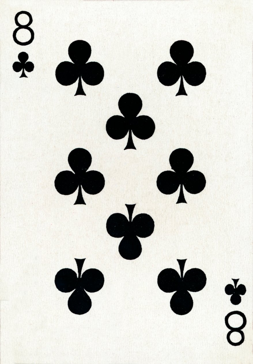 8 of Clubs from a deck of Goodall & Son Ltd. playing cards, c1940 by Unbekannt