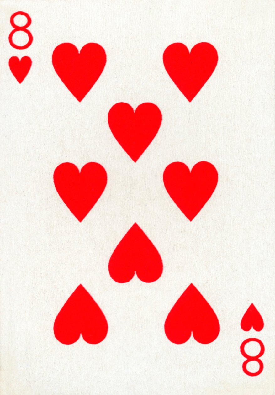 8 of Hearts from a deck of Goodall & Son Ltd. playing cards, c1940 by Unbekannt