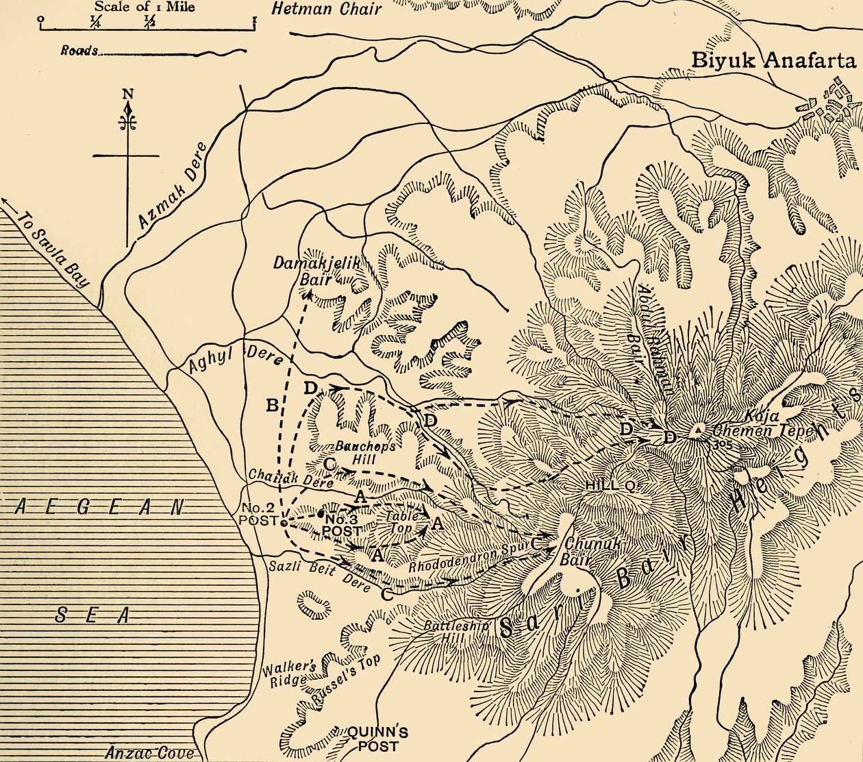 ANZAC advance, Gallipoli peninsula, First World War by Unbekannt