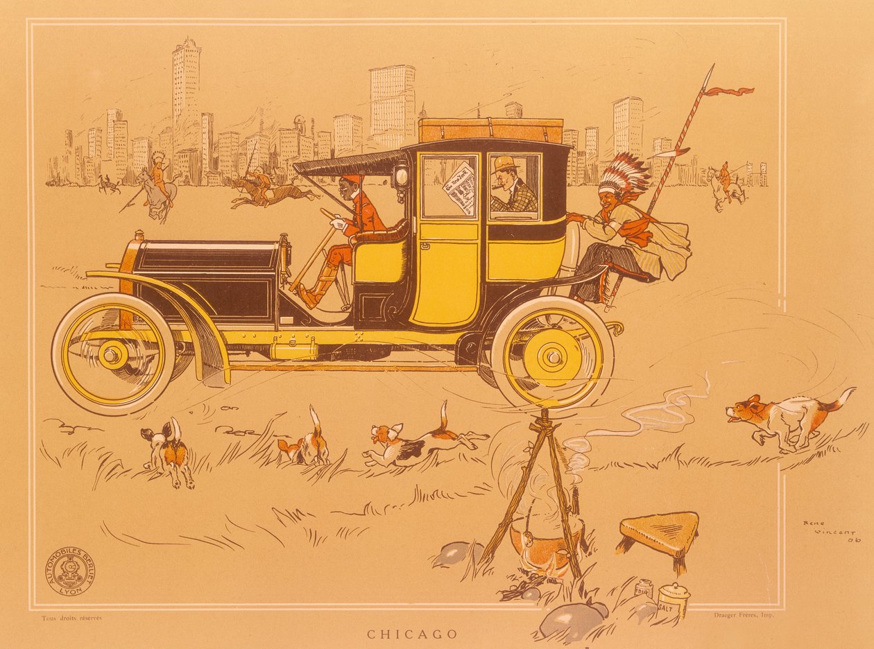 A Berliet car in Chicago, America by Unbekannt