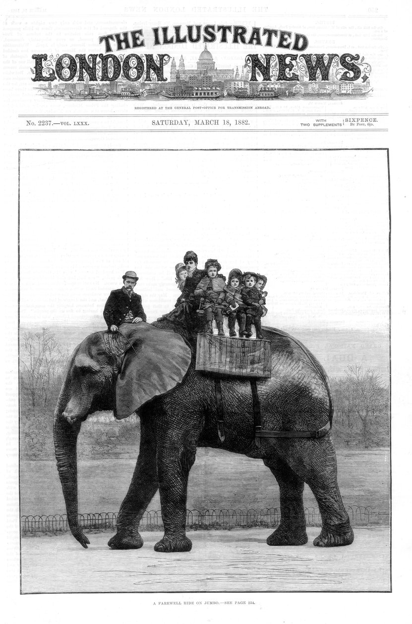 A Farewell Ride on Jumbo, London Zoo by Unbekannt