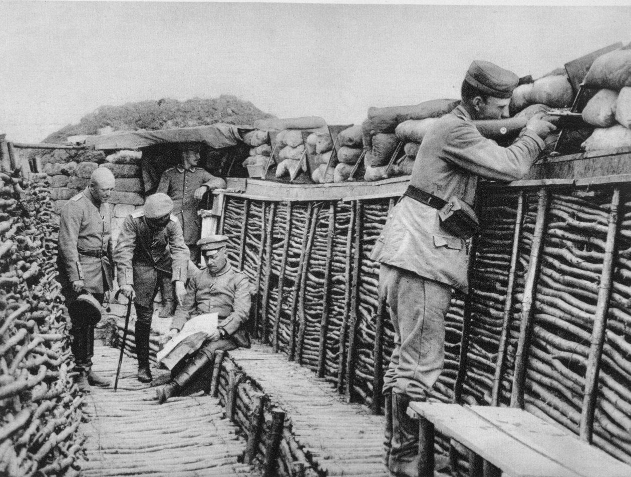 A German trench, World War I, 1915 by Unbekannt