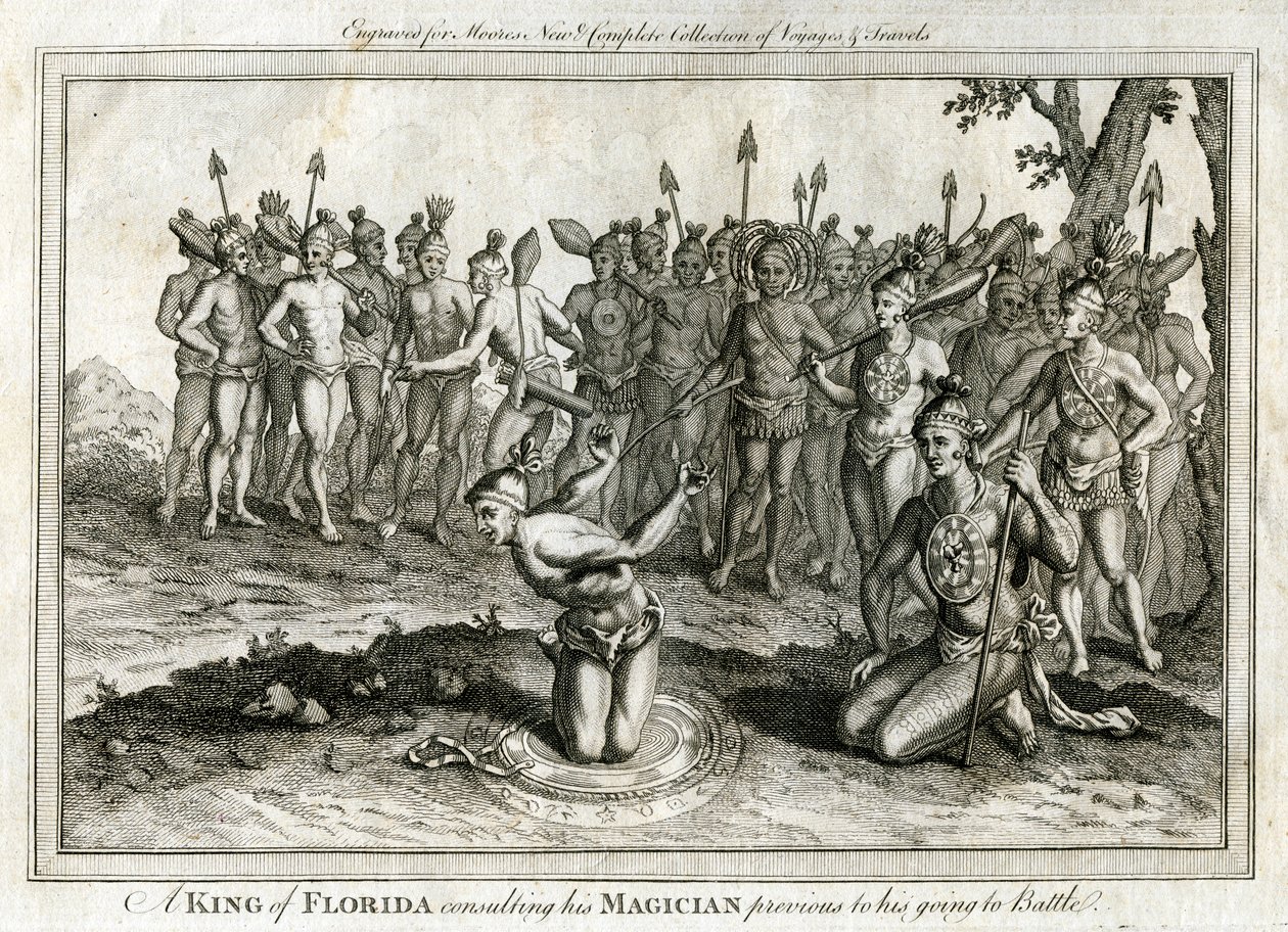 A King of Florida Consulting His Magician Previous to His Going to Battle, c1760 by Unbekannt
