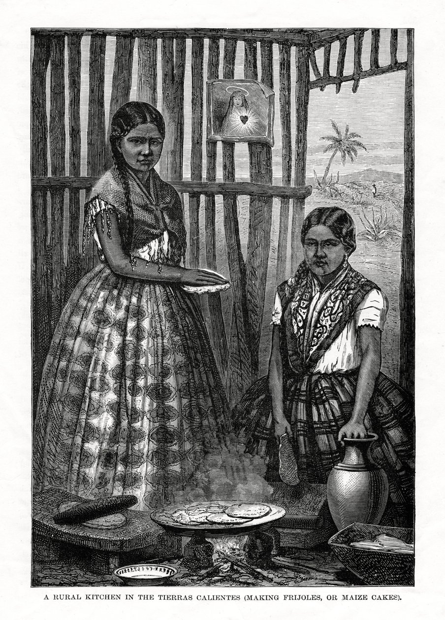 A Rural Kitchen in the Tierras Calientes, Mexico, 1877 by Unbekannt