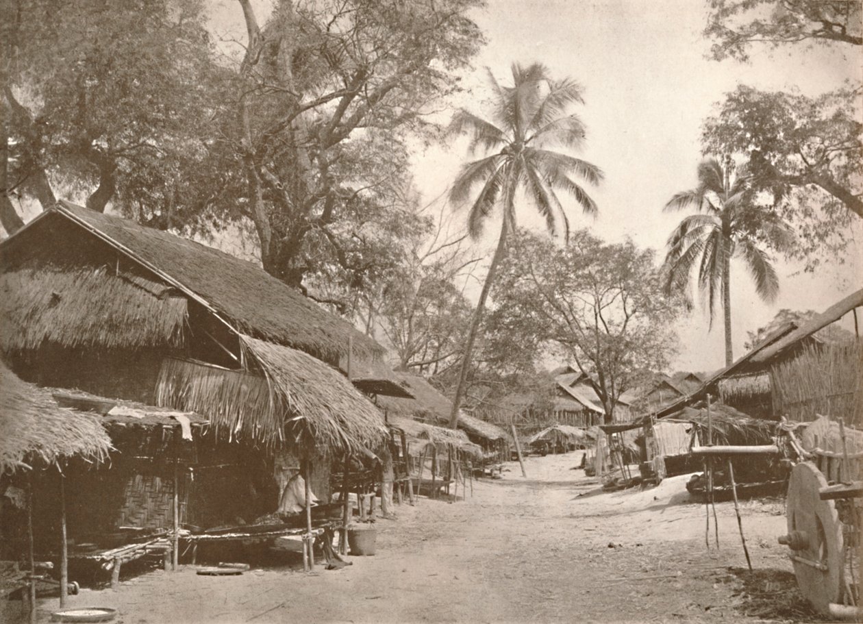 A Typical Burmese Village Scene by Unbekannt: Fine art print