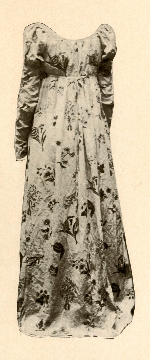 A gown of buff glazed chintz, worn by Madame Chevalier, c. 1795, 1937 by Unbekannt