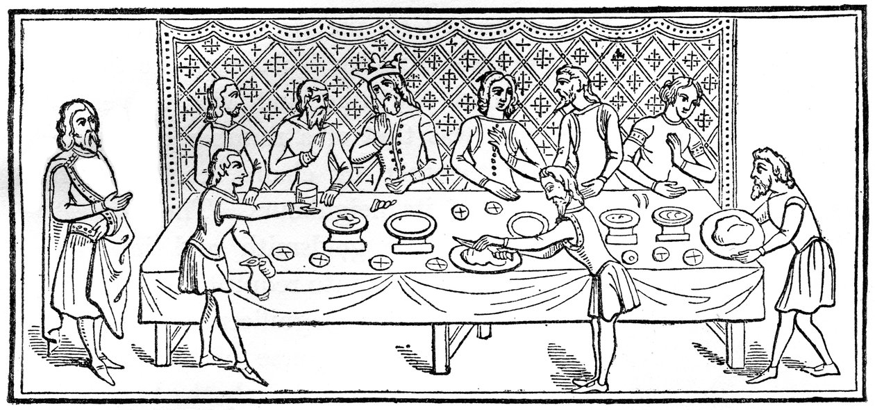 A king at dinner by Unbekannt