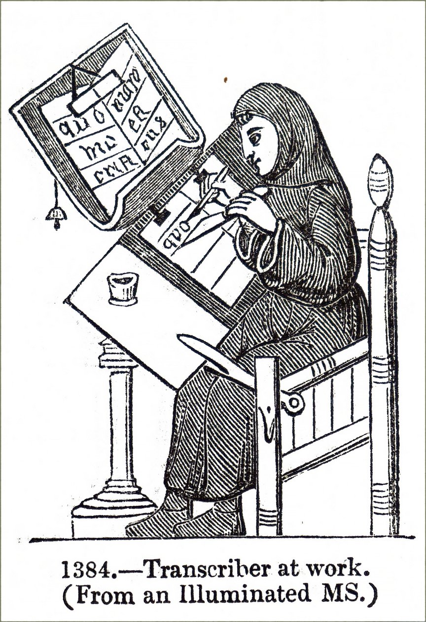A Monk Illuminating a Manuscript by Unbekannt