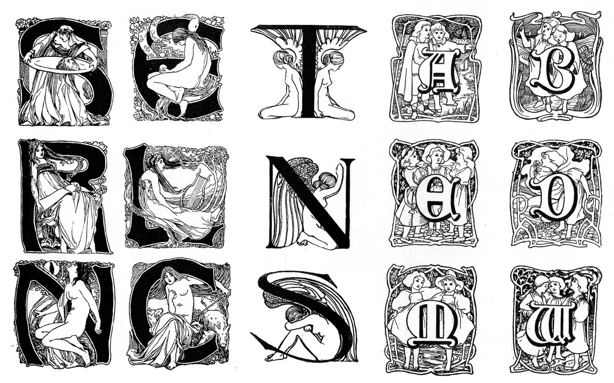 A set of decorative initial letters by Unbekannt