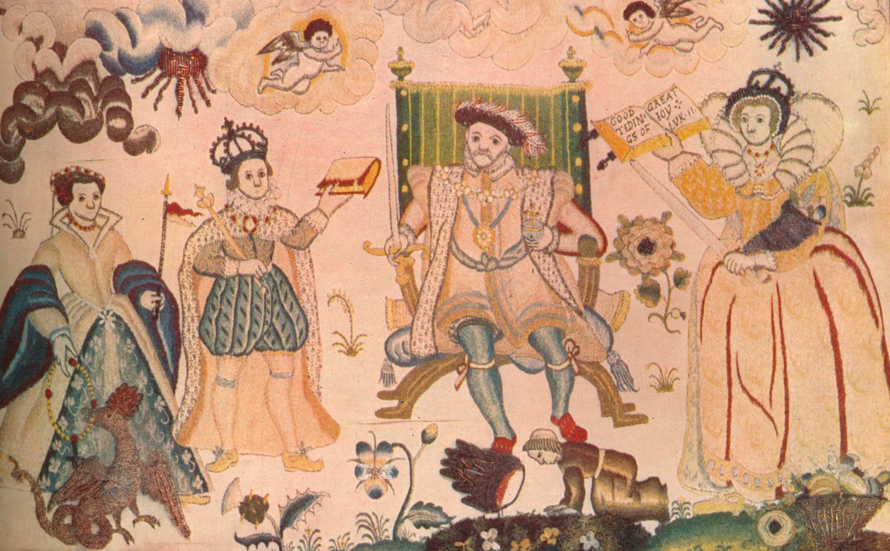 A Tapestry Featuring Henry VIII, Edward VI and Elizabeth I by Unbekannt