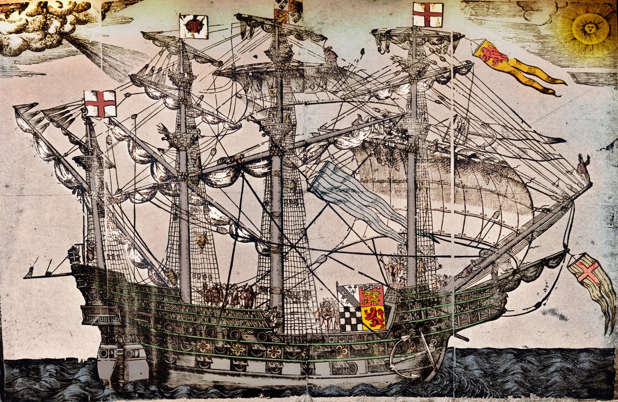 A Woodcut of a Ship Believed to be The Ark Royal by Unbekannt