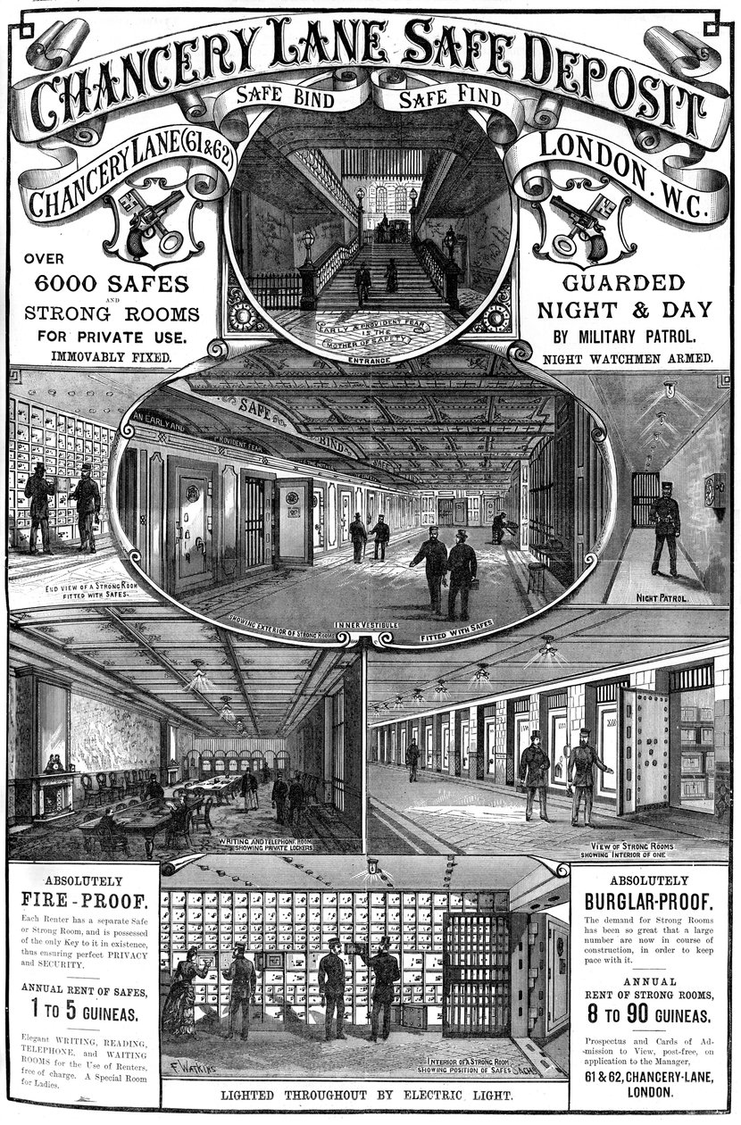 Advert for Chancery Lane Safe Deposit, London by Unbekannt
