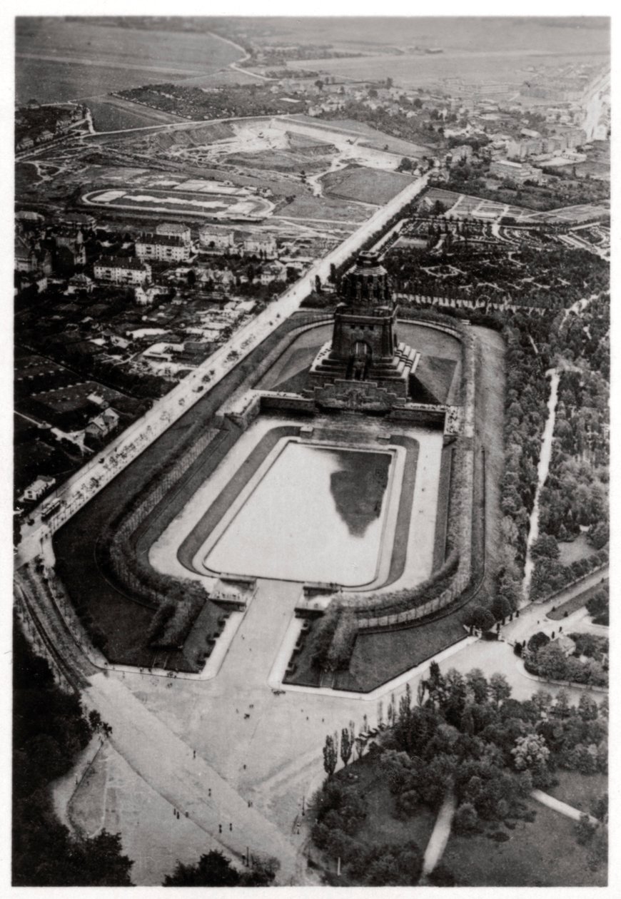Aerial view of Volkerschlachtdenkmal, Leipzig, Germany, from a Zeppelin, c1931-1933 by Unbekannt