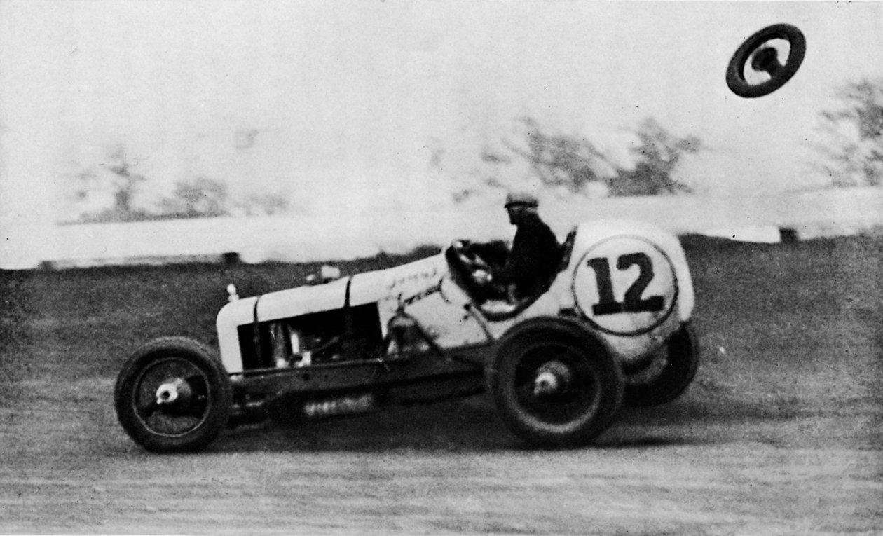 American Speedway Racing - Jack Ericson, Turning on Three Wheels, 1937