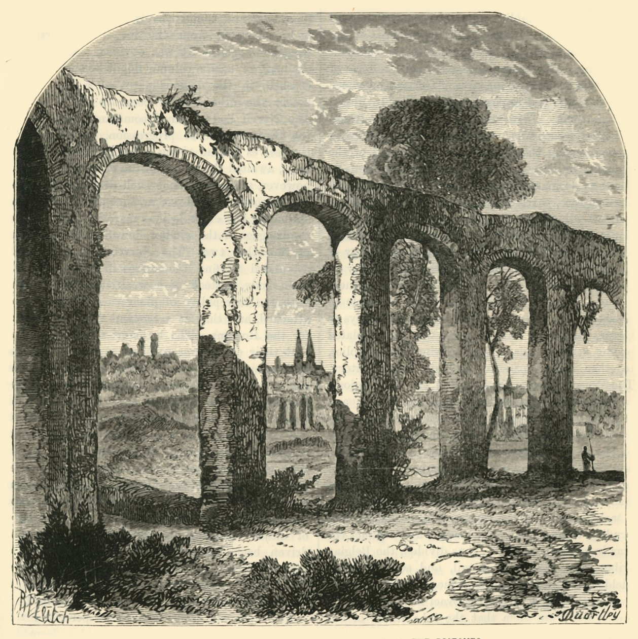 Aqueduct at Poitiers, Old Capital of the Pictones by Unbekannt