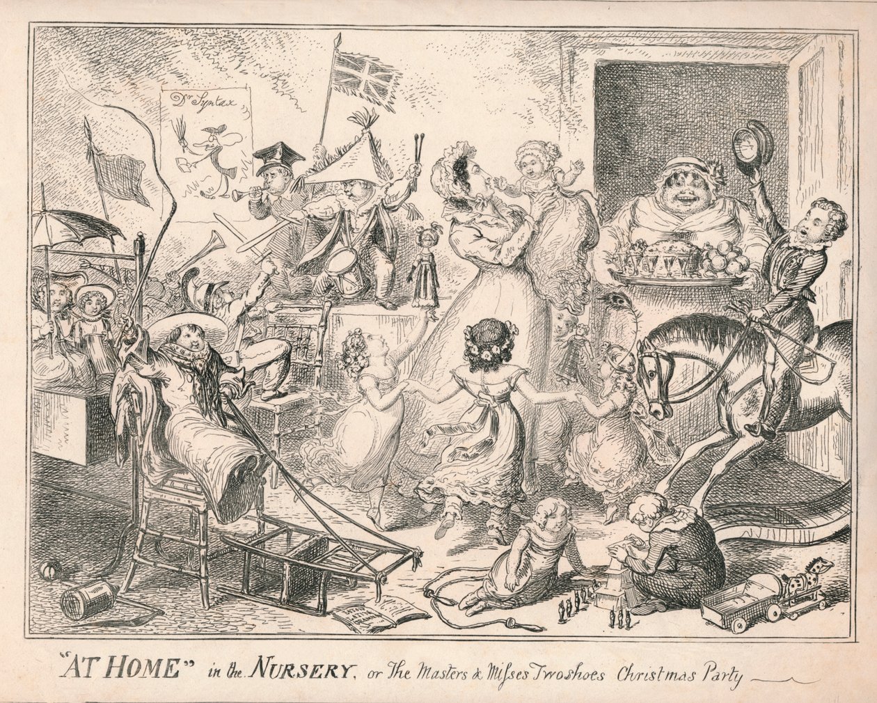 At Home in the Nursery, or The Masters and Misses Two Shoes Christmas Party, 1835 by Unbekannt