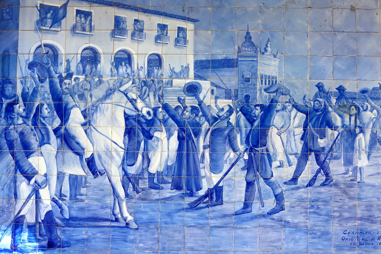 Azulejo mosaic depicting Cachoeira people cheering Prince Pedro, who led Brazil to independence, Cachoeira, Brazil by Unbekannt
