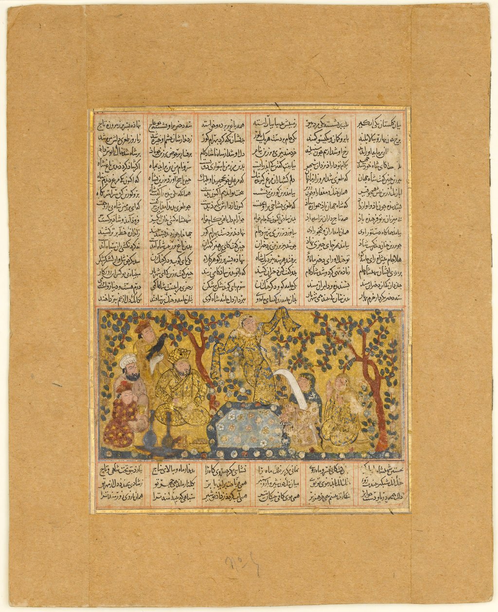 Bahram Gur Entertained by the Daughters of Barzin, Folio from a Shahnama, 1300-1330 by Unbekannt