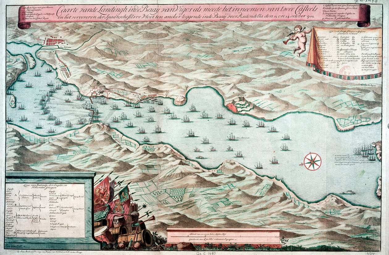 Battle of Vigo Bay, Spain, 12 October 1702 by Unbekannt