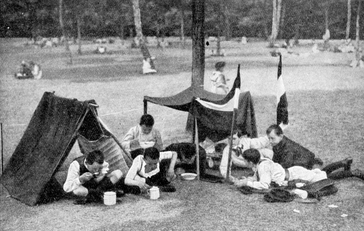 Boys Camping, Berlin, Germany by Unbekannt