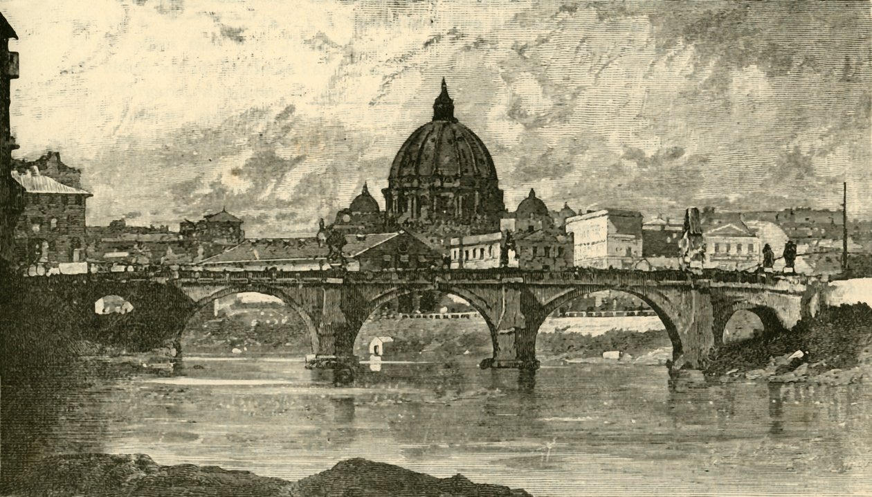 Bridge of St. Angelo, Rome by Unbekannt: Fine art print