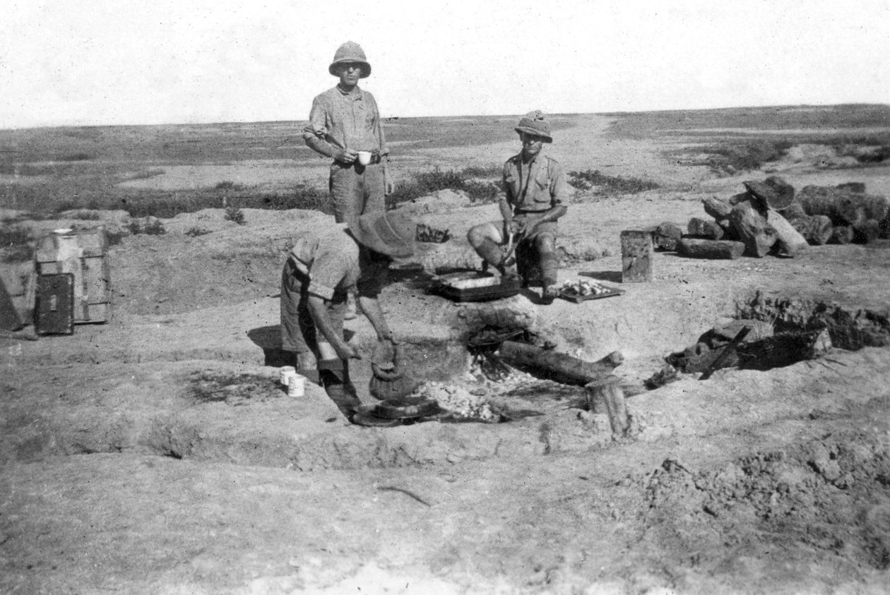 British army C company cooking, Mesopotamia, WWI, 1918 by Unbekannt
