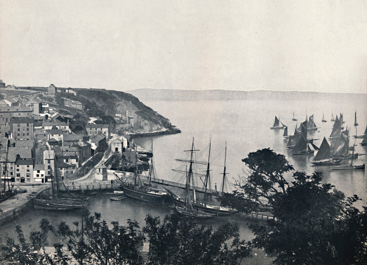 Brixham - The Lower Town, Showing Fishing Fleet by Unbekannt