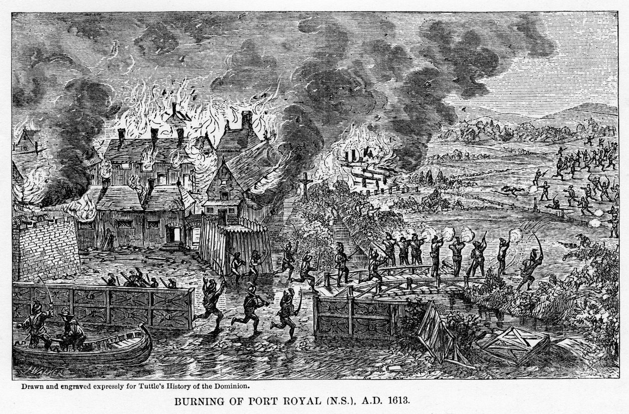Burning of Port Royal, Nova Scotia, AD 1613 by Unbekannt