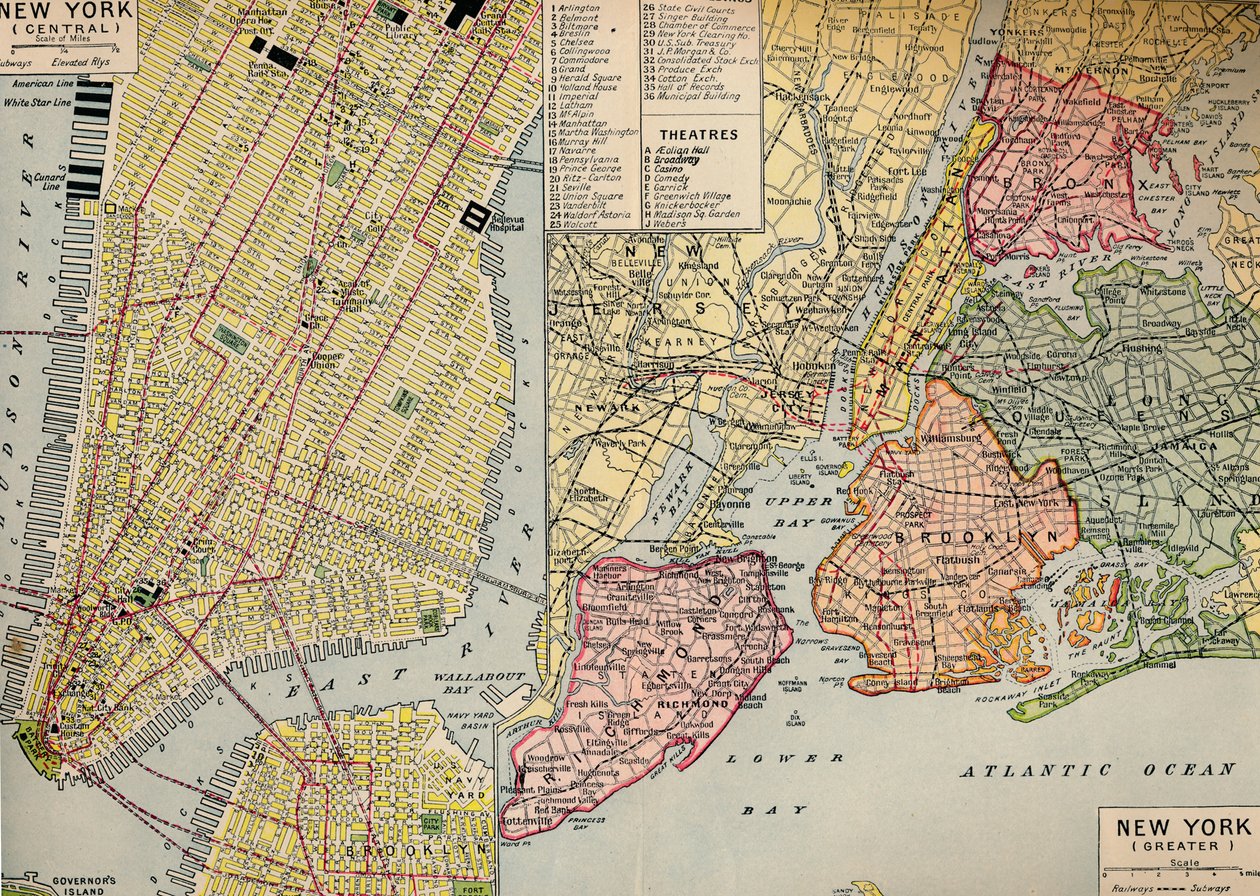 Business Centre of New York at the Seaward End of Manhattan and environs, c1930s by Unbekannt