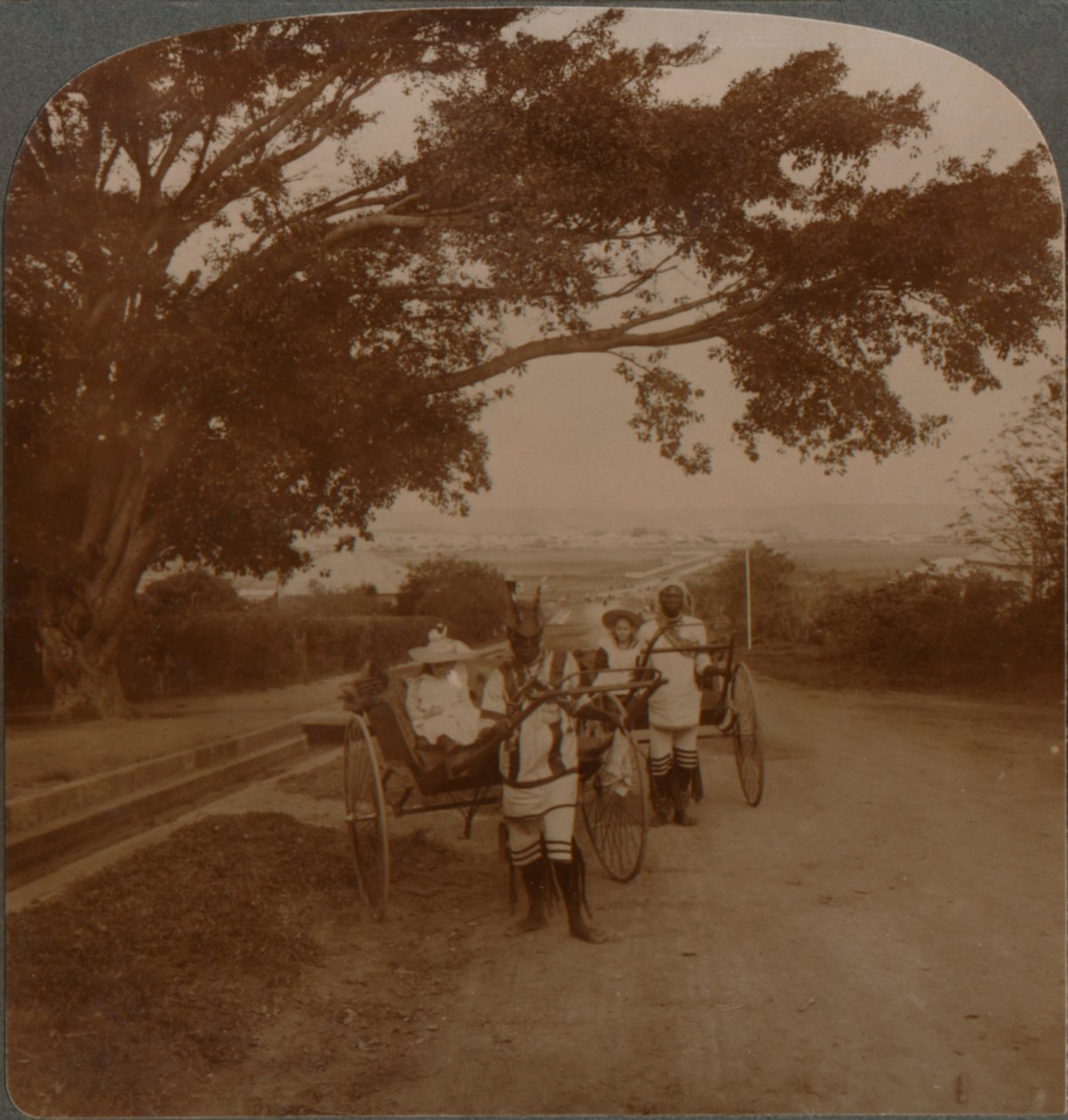 Cabs Drawn by Natives on a Residence Road, Durban, South Africa by Unbekannt