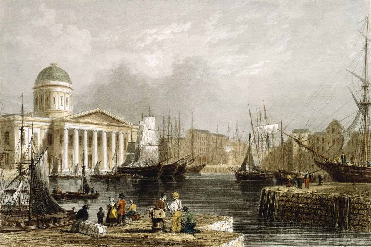 Canning Dock, Liverpool, Showing the Custom House by Unbekannt