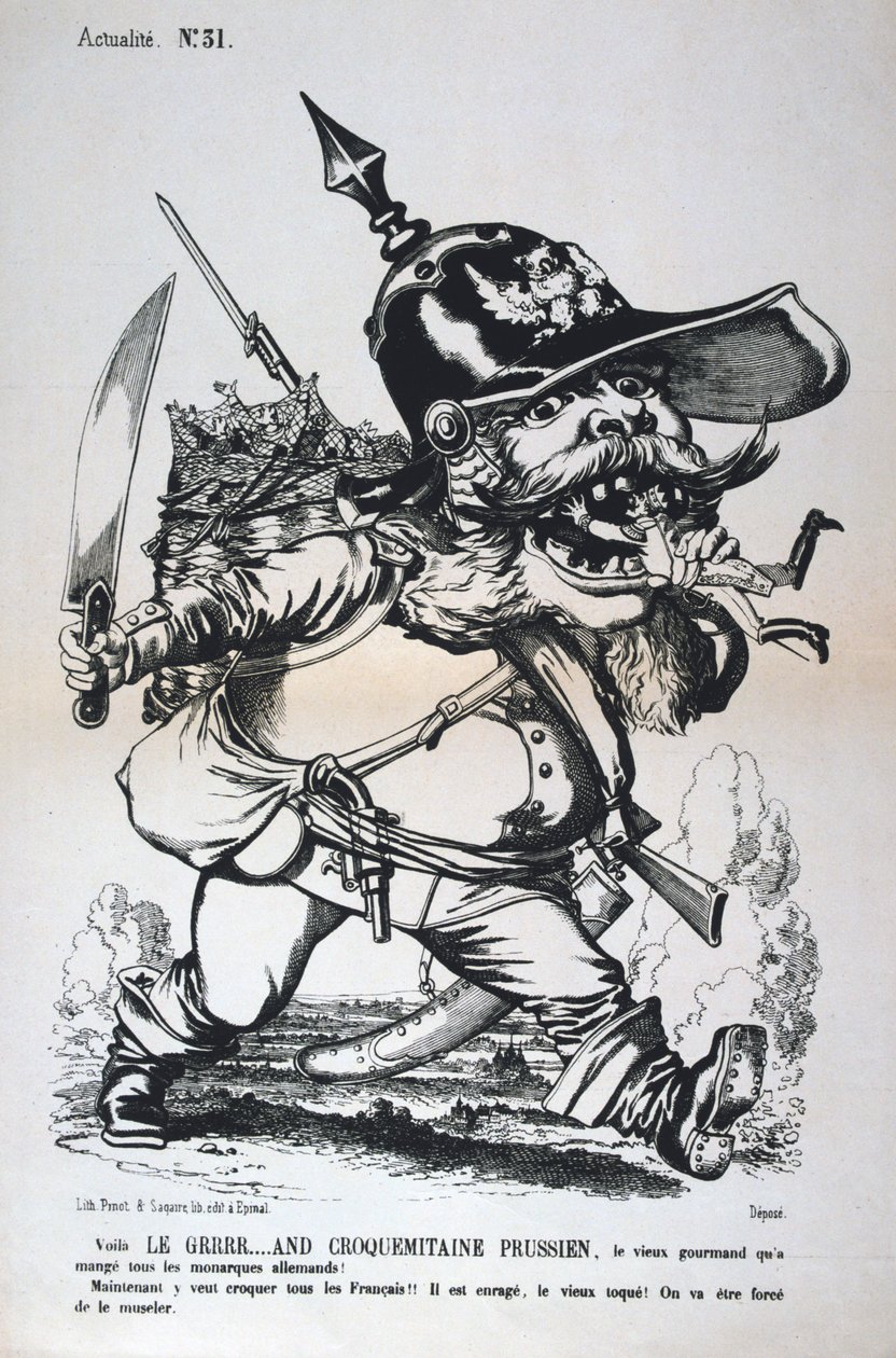Caricature of Wilhelm I of Prussia, Franco-Prussian war by Unbekannt