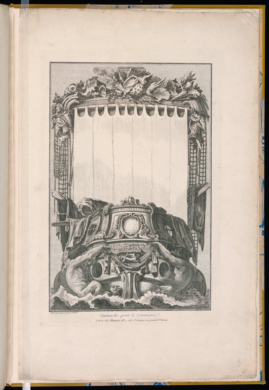 Cartouche in the Shape of a Snail on Top of a Ship by Unbekannt