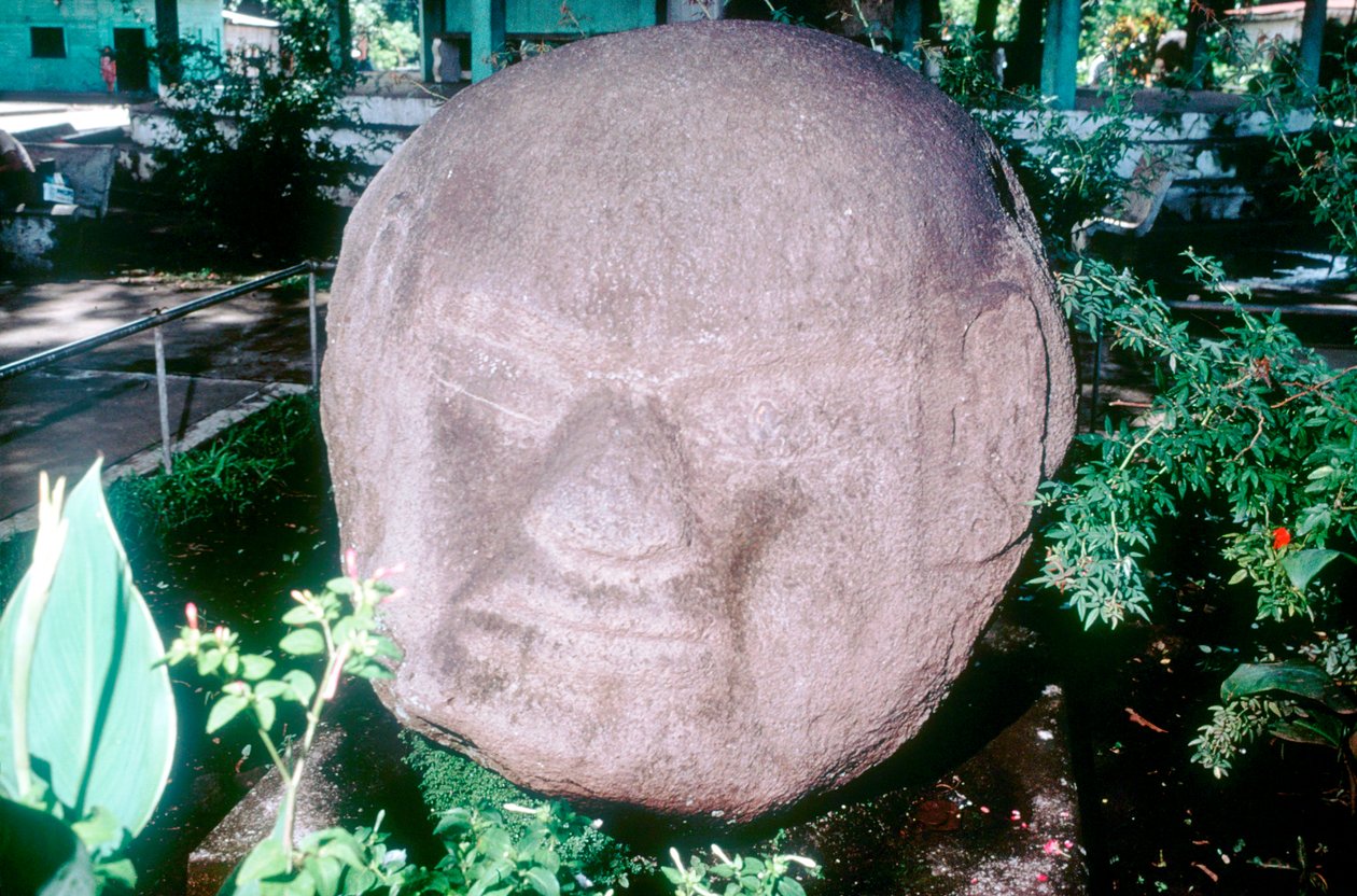 Carved Monolithic Head from Monte Alto, Guatemala, Pre-Columbian, Pre-Classic Period by Unbekannt