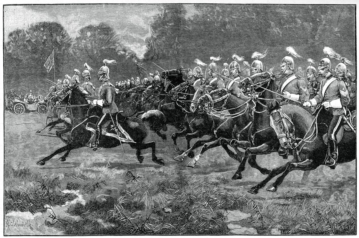 Charge of the 5th and 7th Dragoon Guards, review in Windsor Park, 1900 by Unbekannt