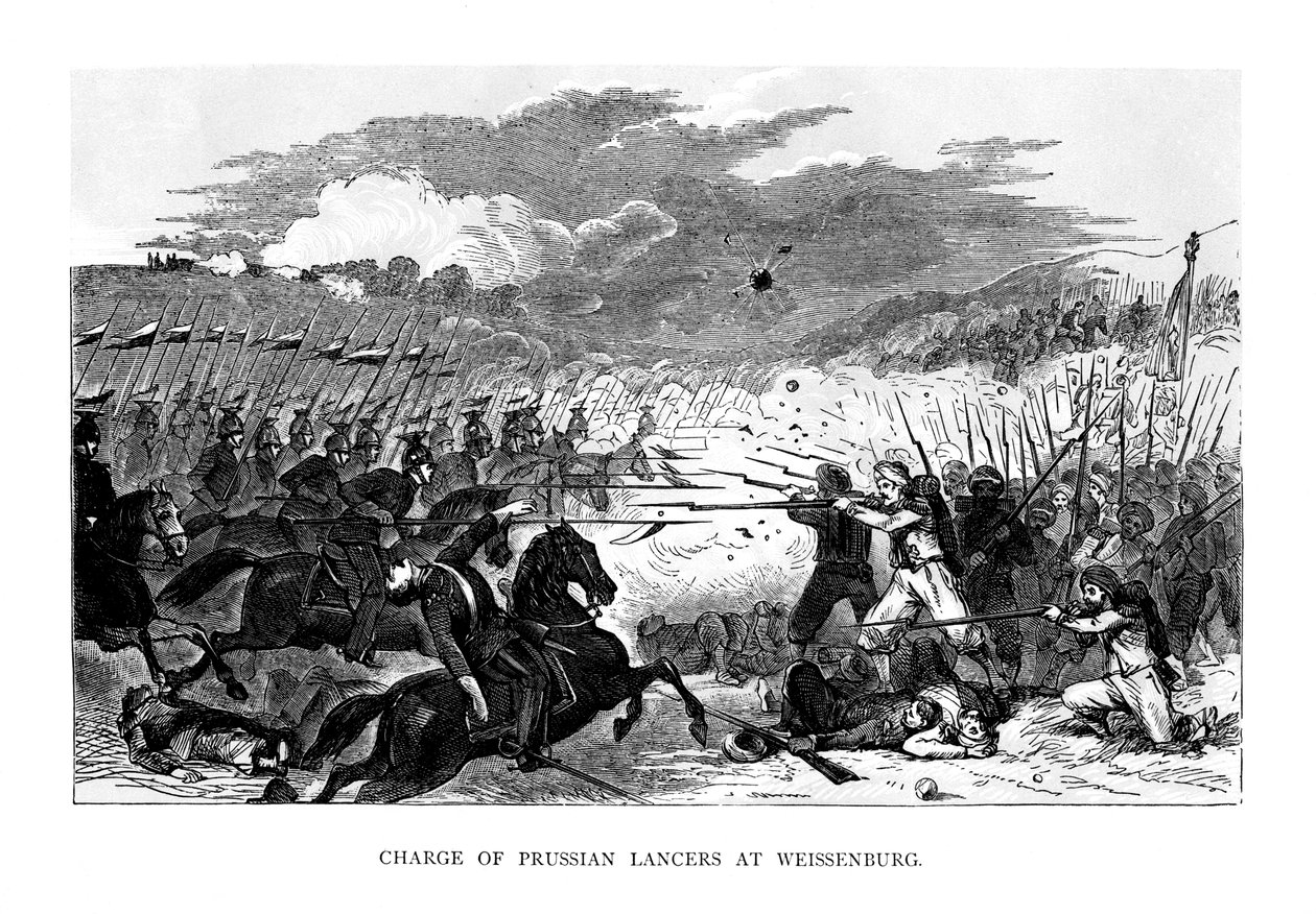 Charge of the Prussian Lancers at Weissenburg by Unbekannt