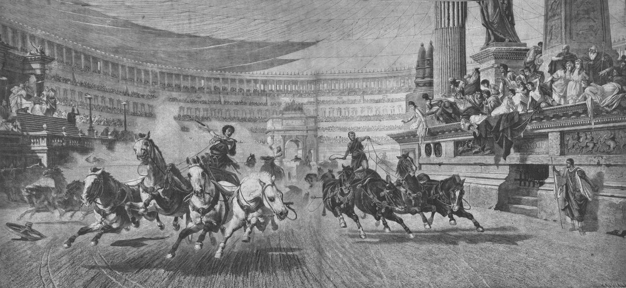 Chariot-Racing at the Circus Maximus in Rome by Unbekannt