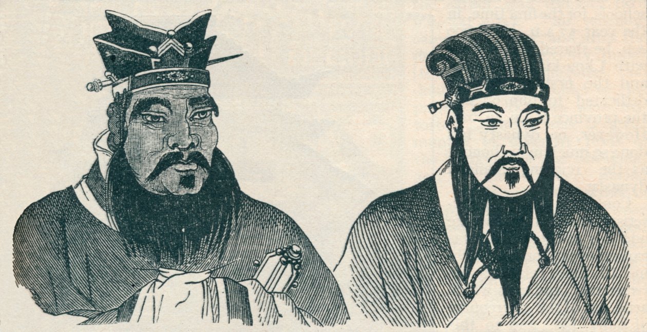 Chinese Portraits of Confucius and His Great Follower Mencius by Unbekannt