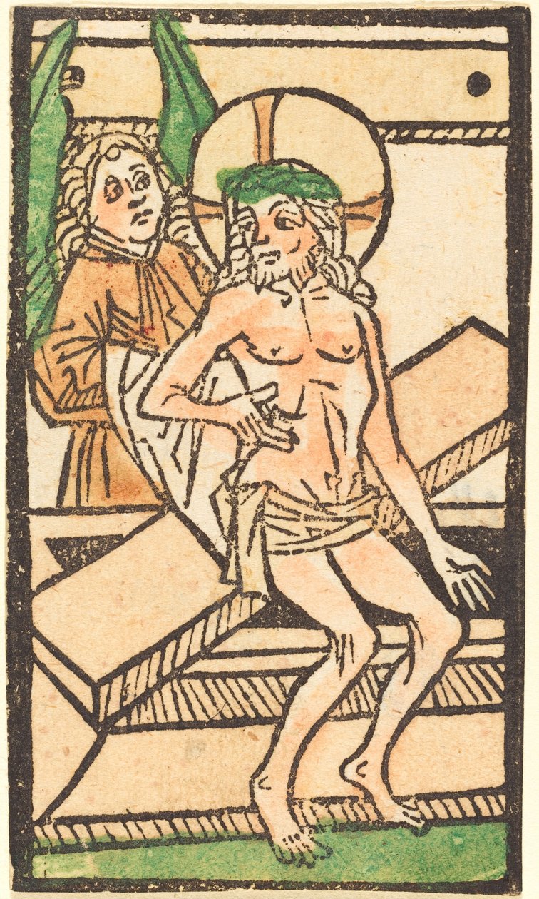 Christ Sitting on His Tomb with One Angel, c. 1470-1480 by Unbekannt