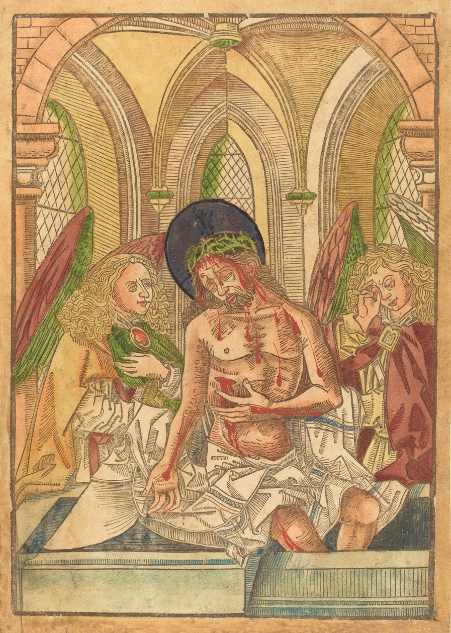 Christ in the Tomb with Two Angels, 1490-1500 by Unbekannt